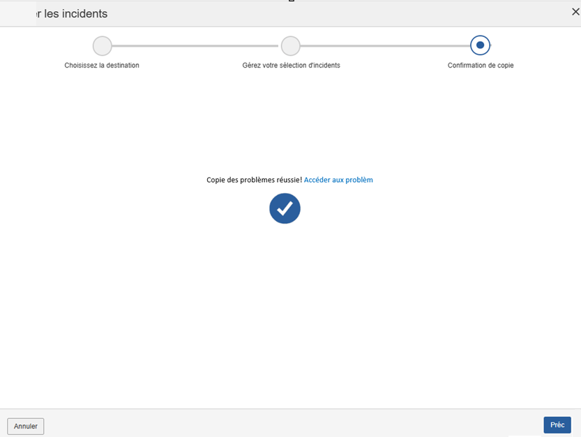 Problèmes de copie terminés