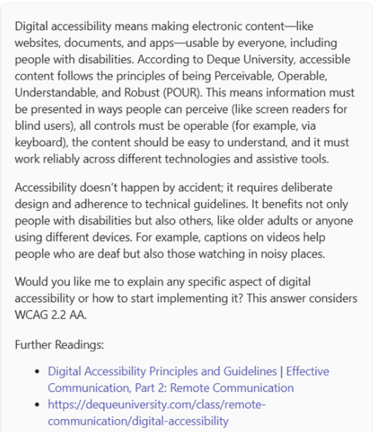 axe Assistant Threads Section that Displays the Corresponding Answers to Users Query