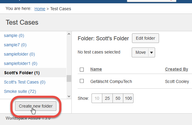 Botón Crear carpeta