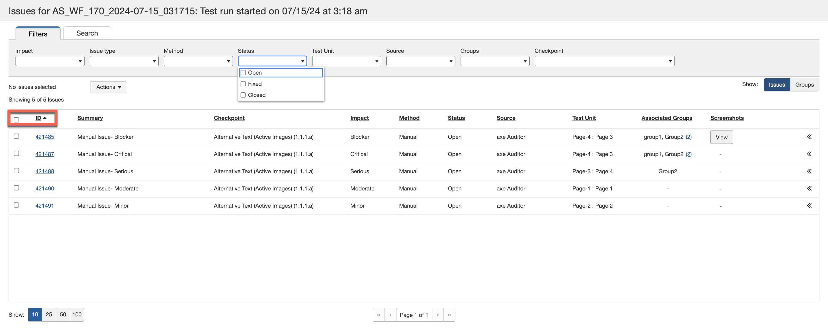Clicking table column header to sort, click again to reverse sort order