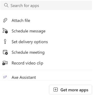 Axe Assistant Search for Apps Dialog