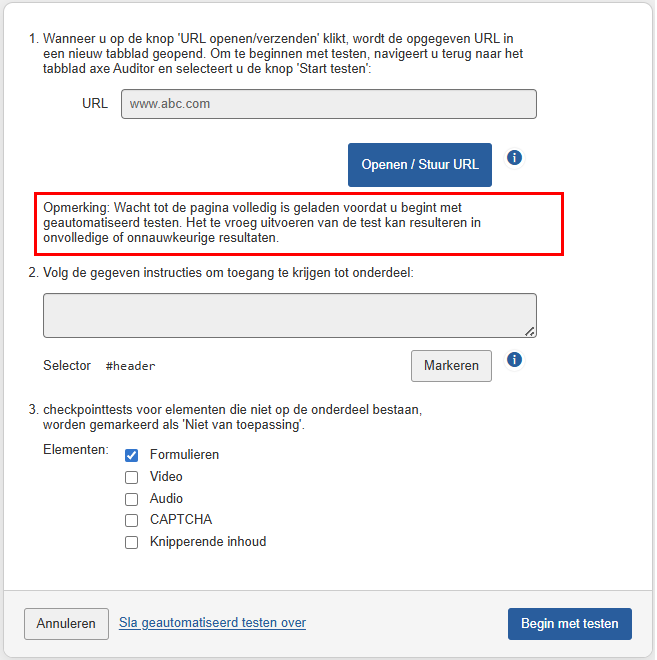 Gebruikersinstructie