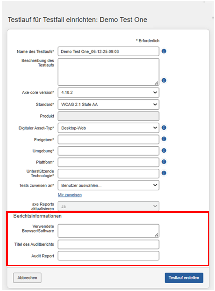 RI voor Test Case Run