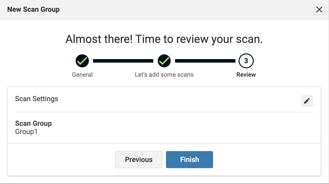 Revisar el grupo de escaneo