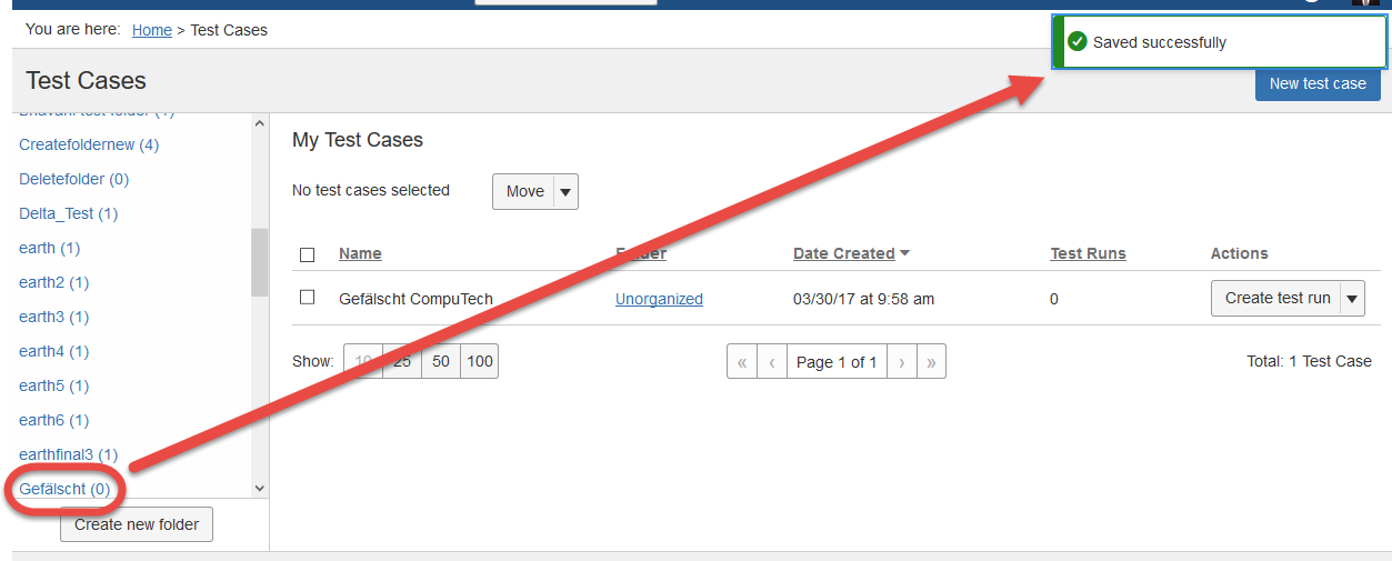 Botón Crear carpeta