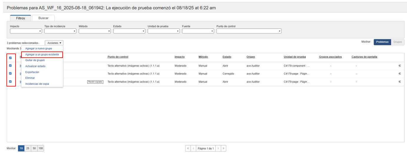 añadir al grupo existente