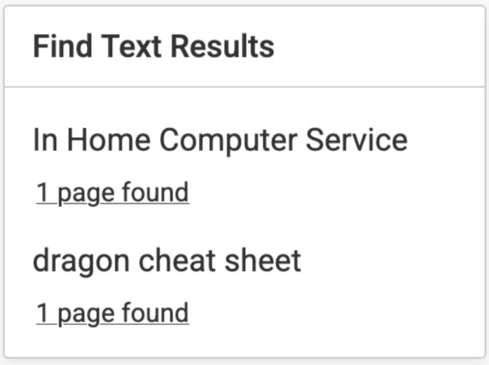 The Find Text section displays the RGAA Results