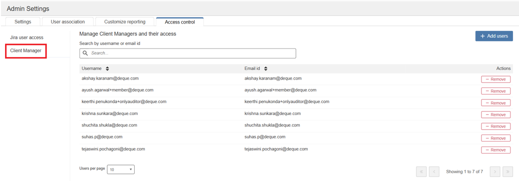 Client Manager Page