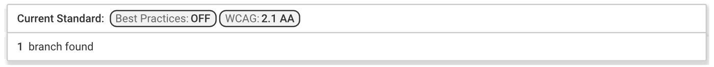 Current filter in use and a count of branches in the repo.