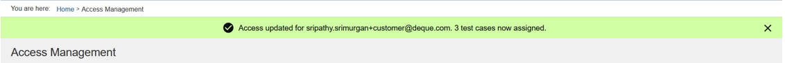 Access updated successfully Information