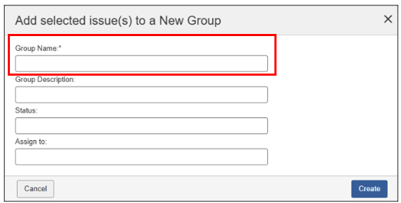 Group Name input field with enhanced support