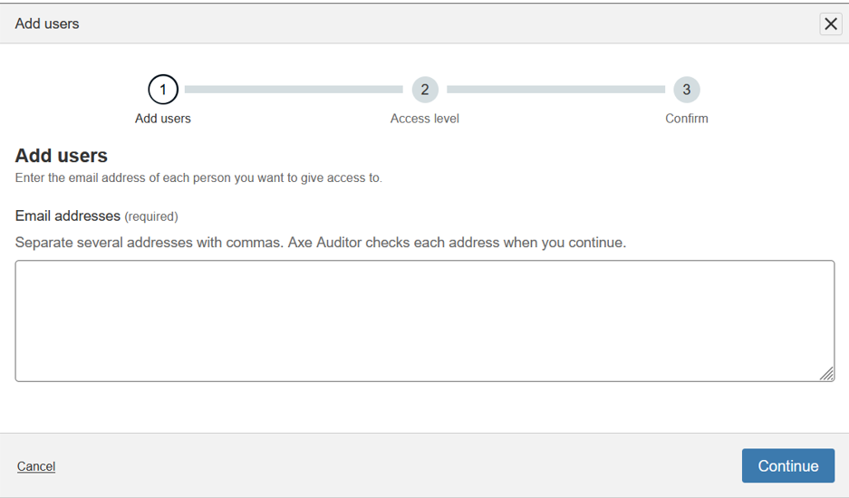 Add Users dialog