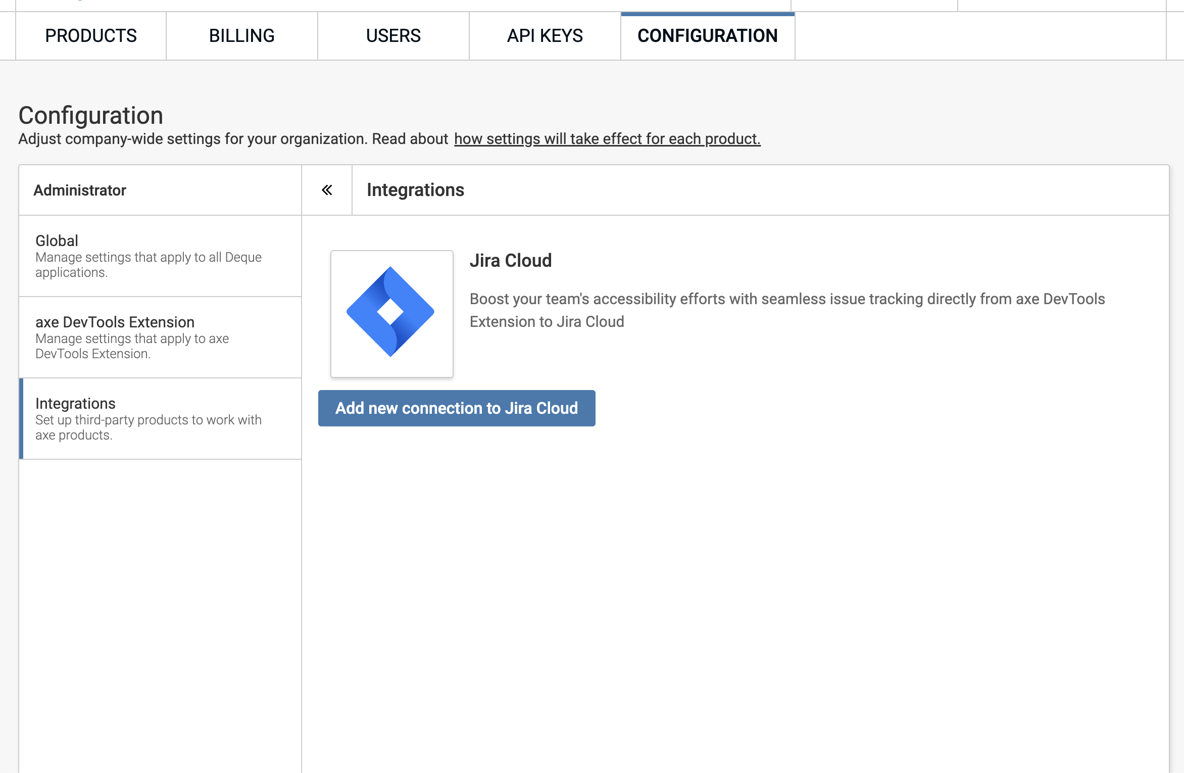 Screenshot of "Add new connection to Jira Cloud" button