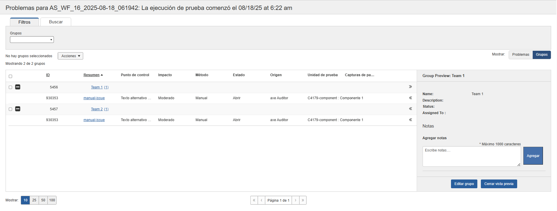 vista previa del grupo