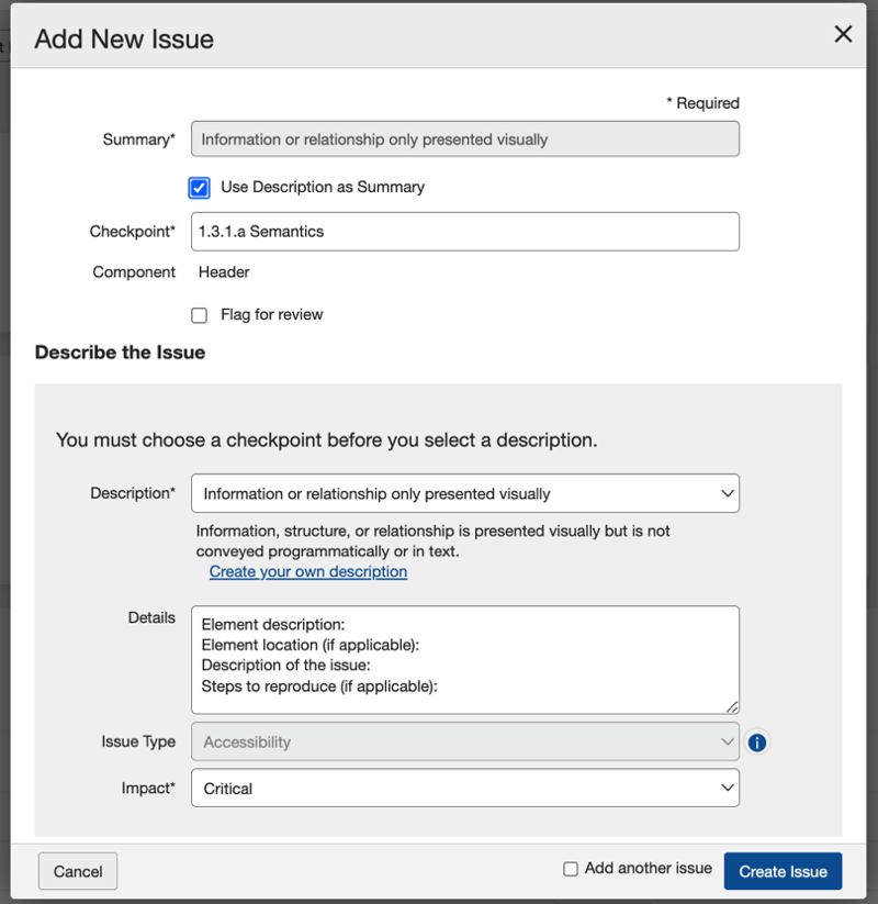 Pantalla Agregar nueva incidencia