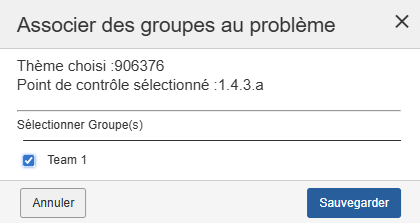 Ajouter les problèmes sélectionnés aux groupes existants