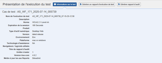 Test Info