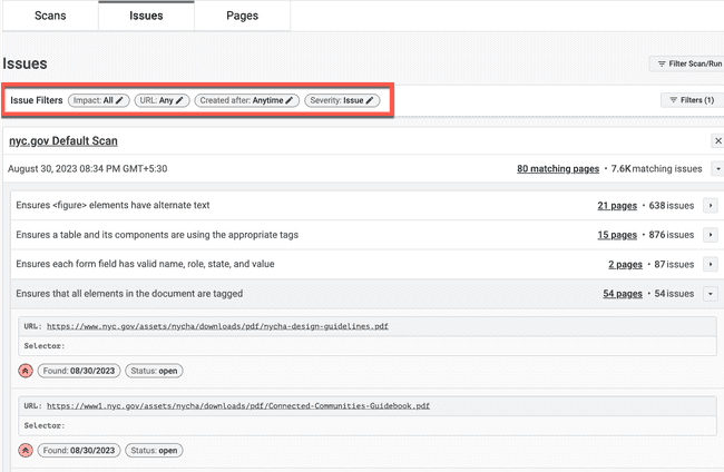 filtering issues exp1