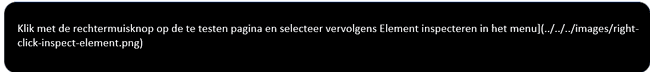 Klik met de rechtermuisknop op de te testen pagina en selecteer vervolgens Element inspecteren in het menu