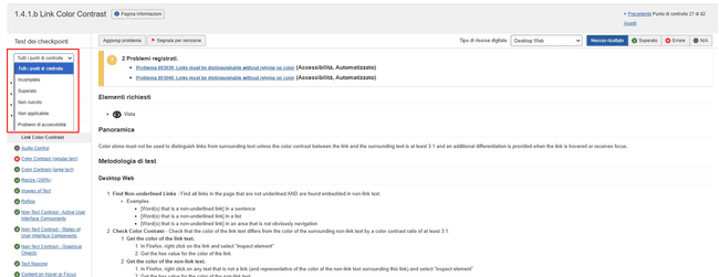 Checkpoint filtrabili e categorizzati
