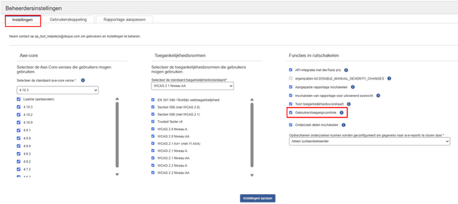 Beheerdersinstellingen