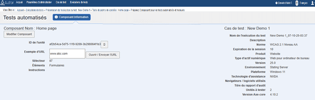Automated Testing Page Info