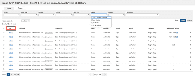 Clicking table column header to sort, click again to reverse sort
order