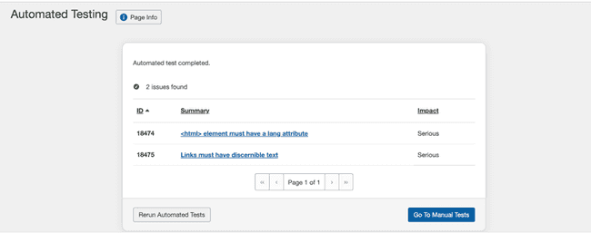 automated testing screen