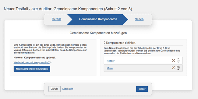 De knop Nieuw component toevoegen op het paneel Algemene componenten activeren