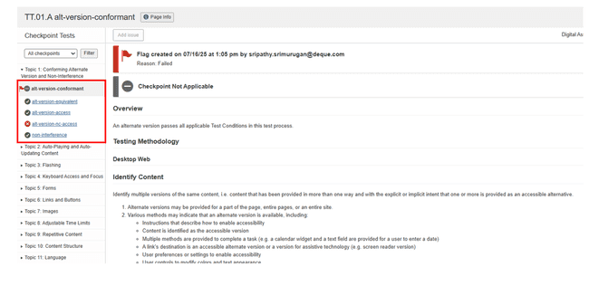 Checkpoint for all Versions