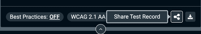 axe DevTools Extension screenshot: share test record