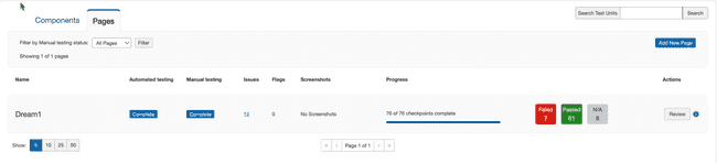 Selecting a status from the Filter by status
list