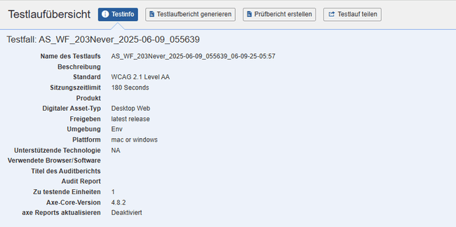 Test Run Overzicht