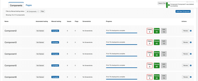 Test Run Overview screen with the confirmation for Deletion of
Test Unit