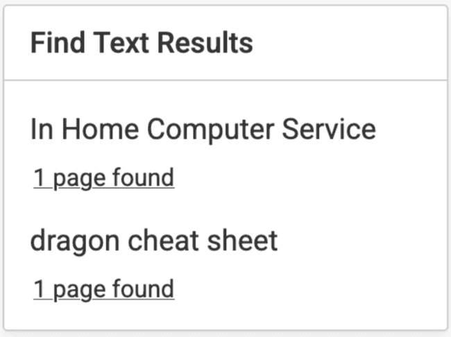 The Find Text section displays the RGAA Results