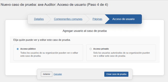 Agregar usuarios al caso de prueba