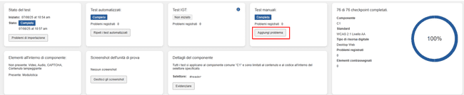 Aggiunta di un problema manuale tramite il pulsante Aggiungi problema