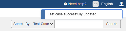 Test case successfully updated message
