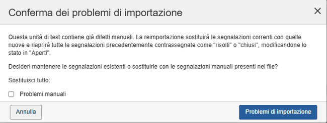 Importazione di problemi IGT