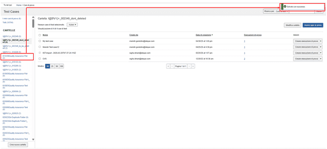 Pulsante Crea cartella