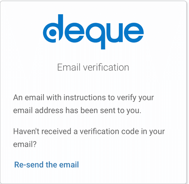 email verification page