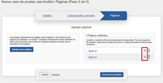 Eliminando páginas