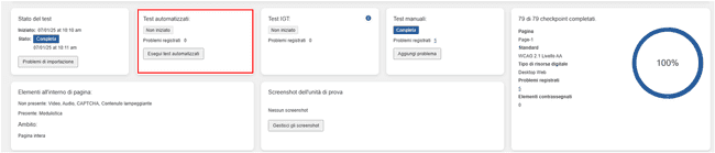 Riesegui dalla pagina di panoramica dell'esecuzione del test