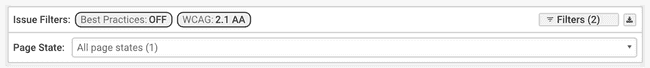 The filter selector is shown in this image. It shows the selected filters and allows the user to choose the filters, sorting, and page state.