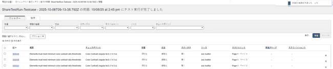 複数の課題のチェックボックスを選択し、テーブル