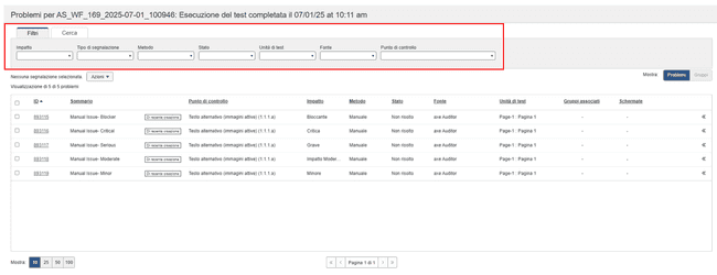Viene visualizzato un elenco a discesa del filtro espanso con opzioni di caselle di controllo multiple selezionato