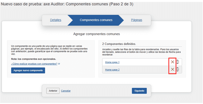 Eliminar un componente