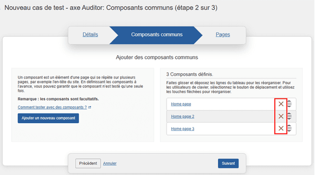 Suppression d'un composant