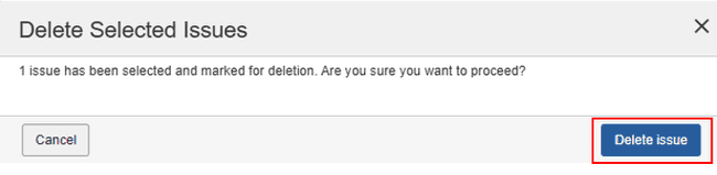Confirmation Dialog Before Deleting an Issue