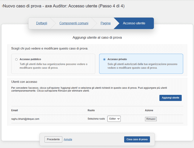 Accesso privato